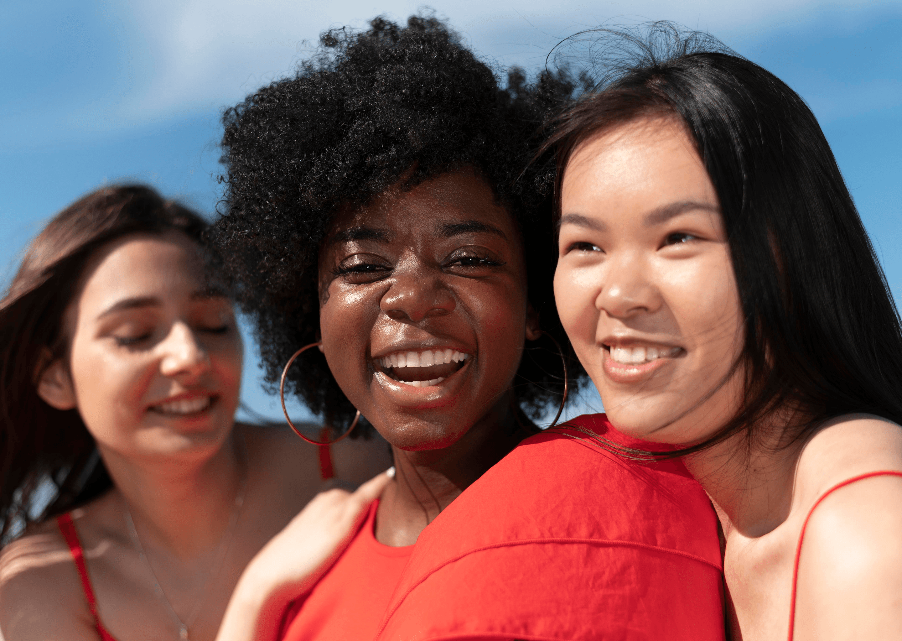 Friends smiling together